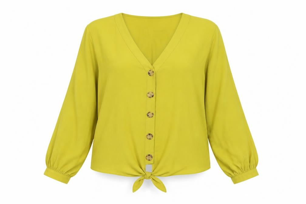 Front view of Wallis Women's Green Long Sleeve Blouse UK 16