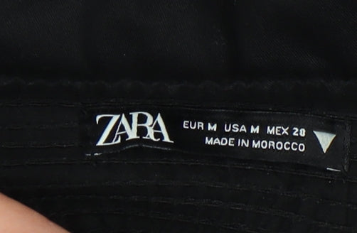 Zara Women Black Maxi Puff Sleeve Cotton Dress M