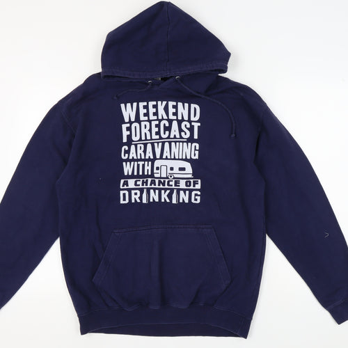 AWDis Men's Blue Pullover Hoodie L Size