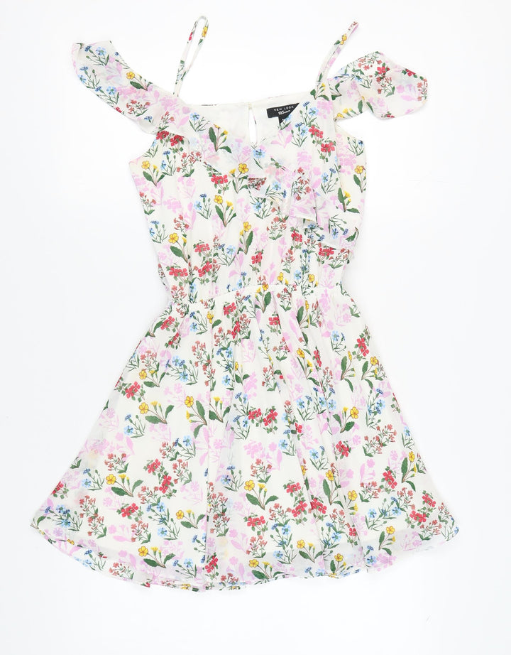 New Look 915 Girls Floral A-Line Short Dress Multicoloured