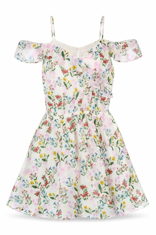 New Look 915 Girls Floral A-Line Short Dress Multicoloured