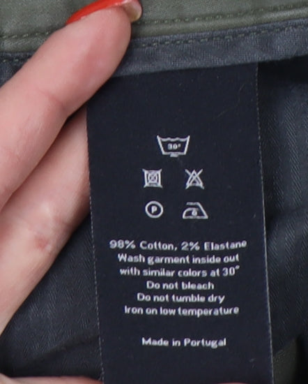 Asket Men's Green Slim Chino Trousers Size 31