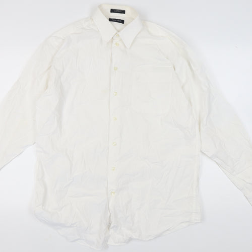 Nautica Men's White Long Sleeve Button-Up Shirt