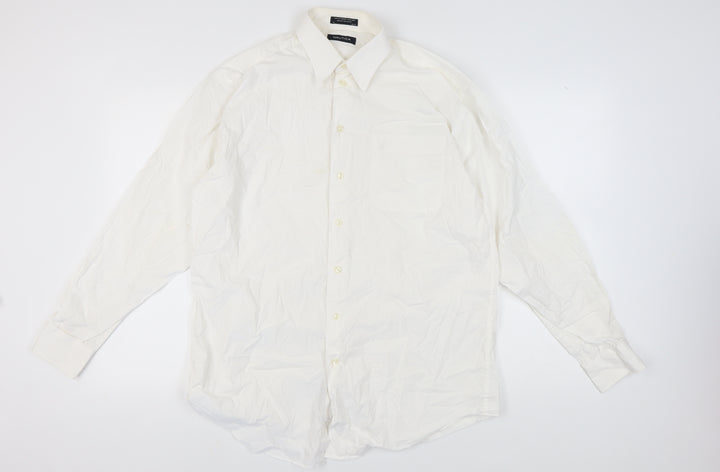 Nautica Men's White Long Sleeve Button-Up Shirt