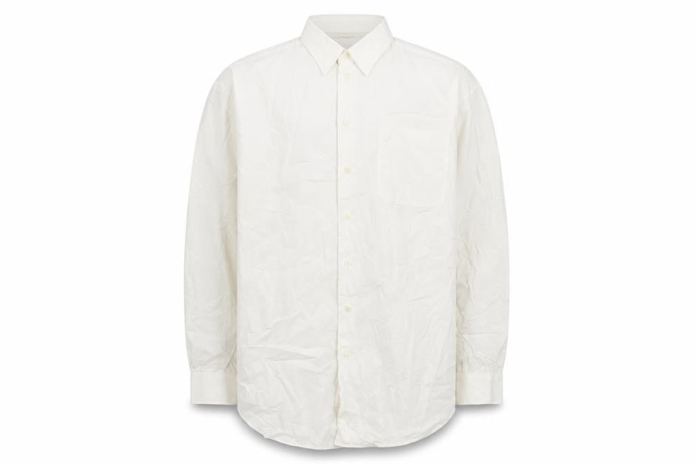 Front view of Nautica Men's White Long Sleeve Button-Up Shirt