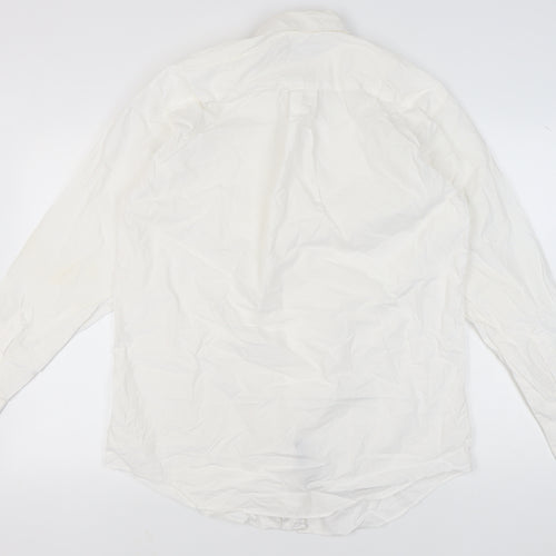 Nautica Men's White Long Sleeve Button-Up Shirt