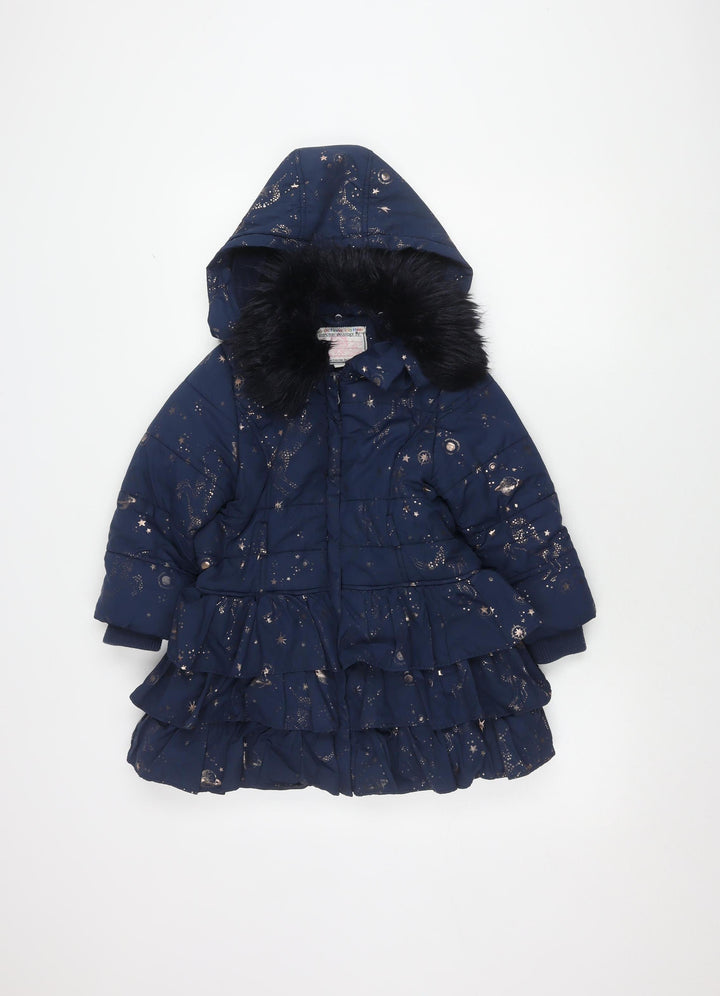Octavia Clothier Girls Blue Celestial Puffer Jacket 5-6Y