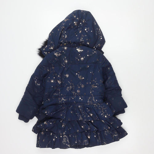 Octavia Clothier Girls Blue Celestial Puffer Jacket 5-6Y