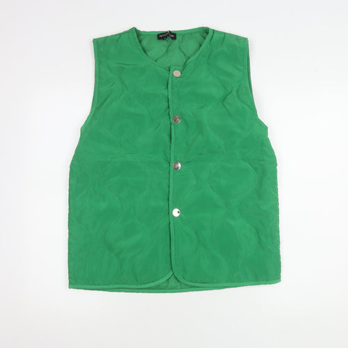 PrettyLittleThing Women's Green Waistcoat, Size 6, Buttoned
