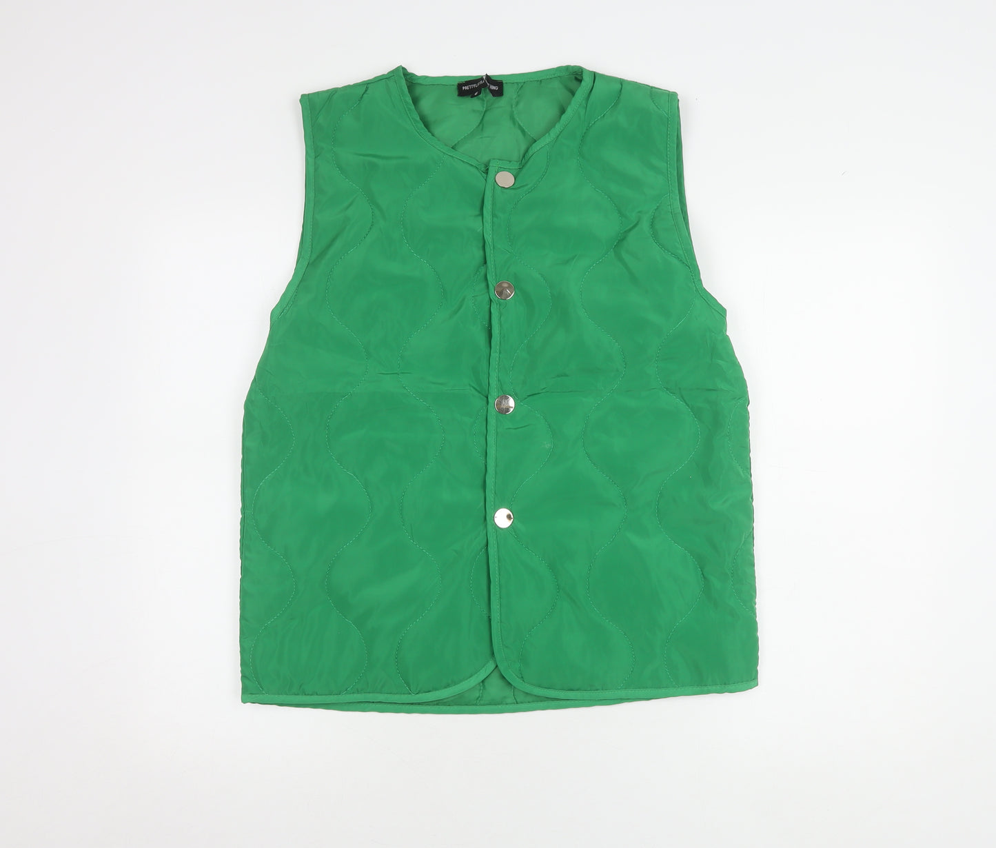 PrettyLittleThing Women's Green Waistcoat, Size 6, Buttoned