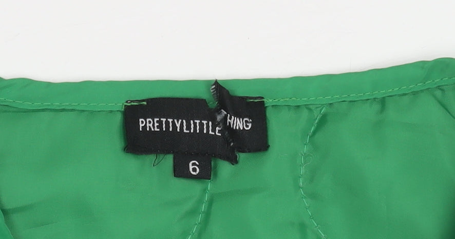 PrettyLittleThing Women's Green Waistcoat, Size 6, Buttoned