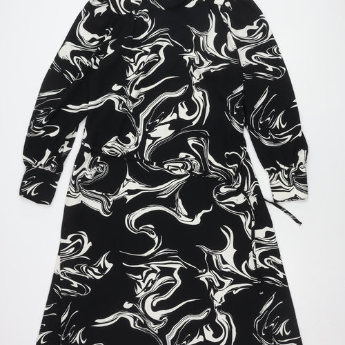 Marks and Spencer Women's Black Geometric Dress, Size 14