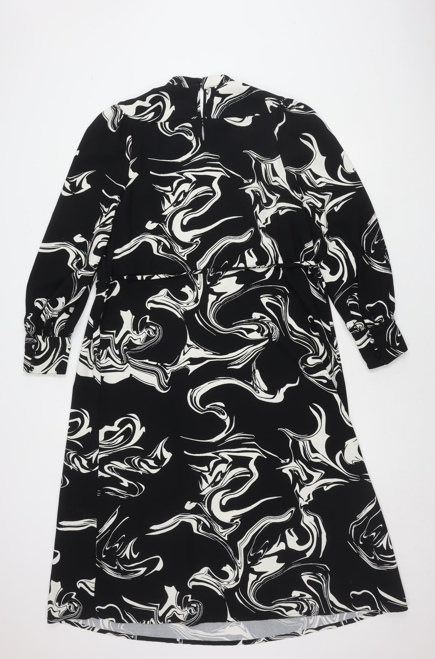 Marks and Spencer Women's Black Geometric Dress, Size 14