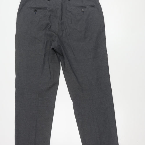 Marks and Spencer Men's Blue Regular Fit Trousers