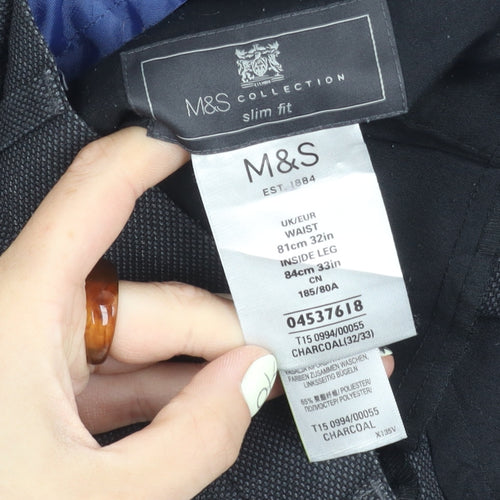 Marks and Spencer Women's Black Slim Fit Trousers