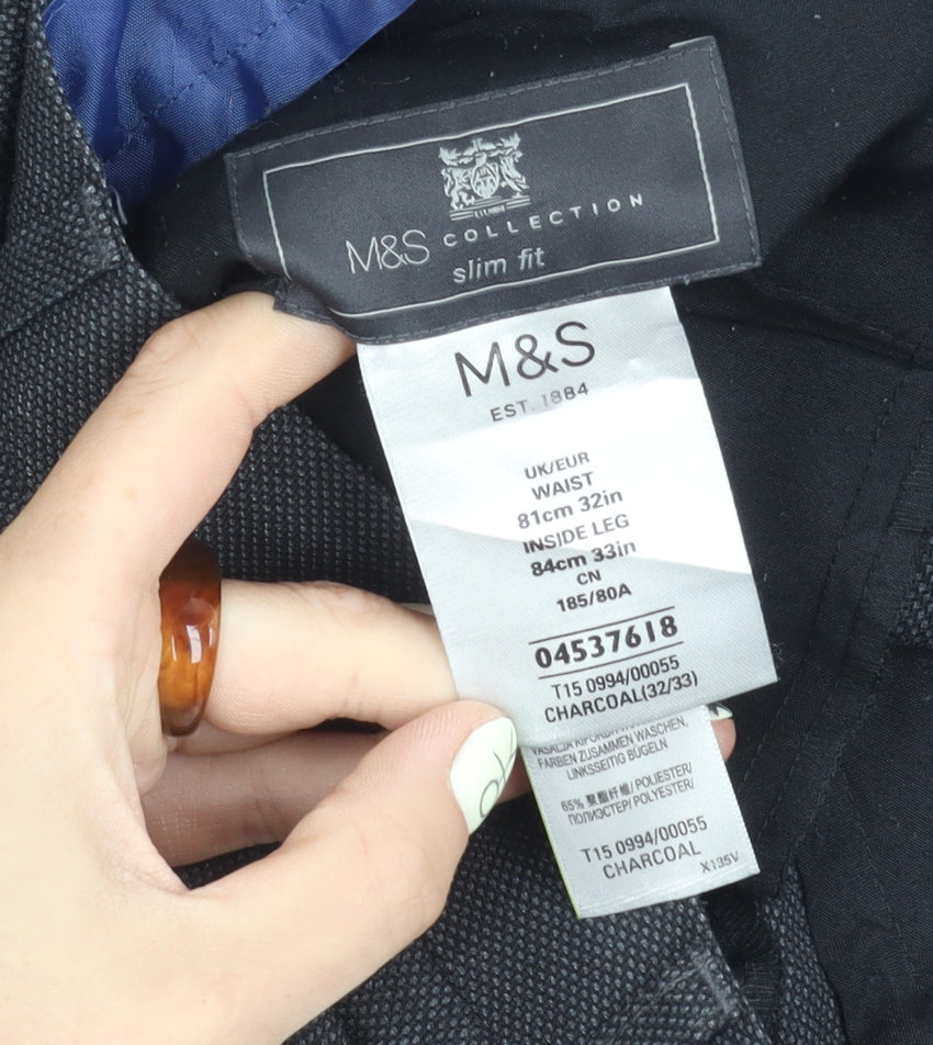 Marks and Spencer Women's Black Slim Fit Trousers