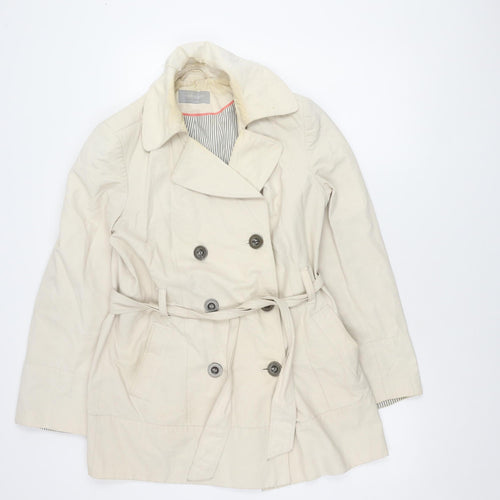Sophie Gray Women's Beige Trench Coat Size 14 Button Belted