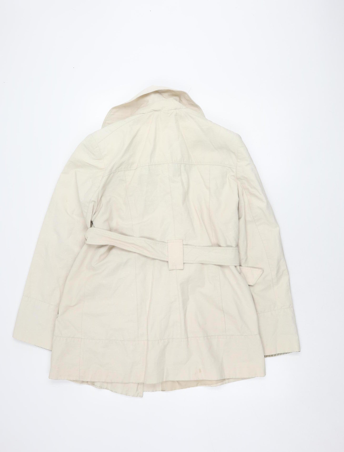 Sophie Gray Women's Beige Trench Coat Size 14 Button Belted