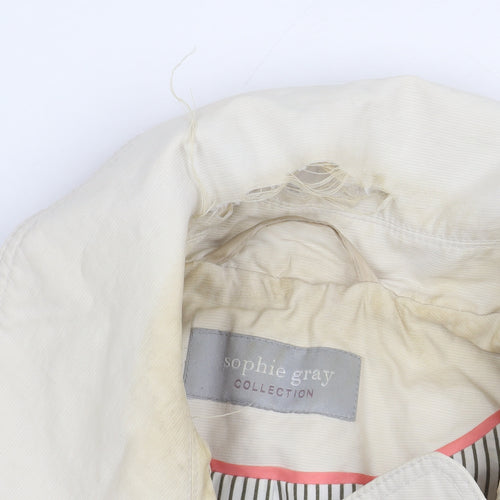 Sophie Gray Women's Beige Trench Coat Size 14 Button Belted