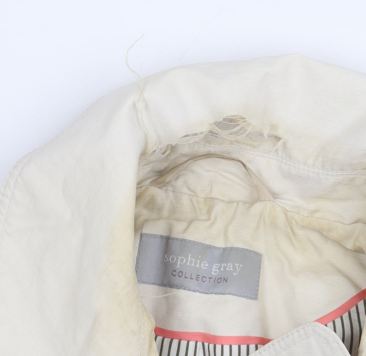 Sophie Gray Women's Beige Trench Coat Size 14 Button Belted