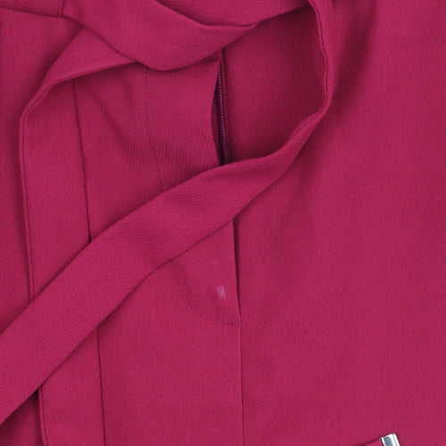Lipsy Women's Red Belted Tapered Trousers Size 14