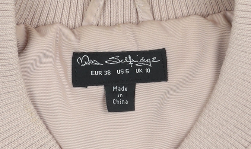 Miss Selfridge Women's Pink Bomber Jacket UK 10