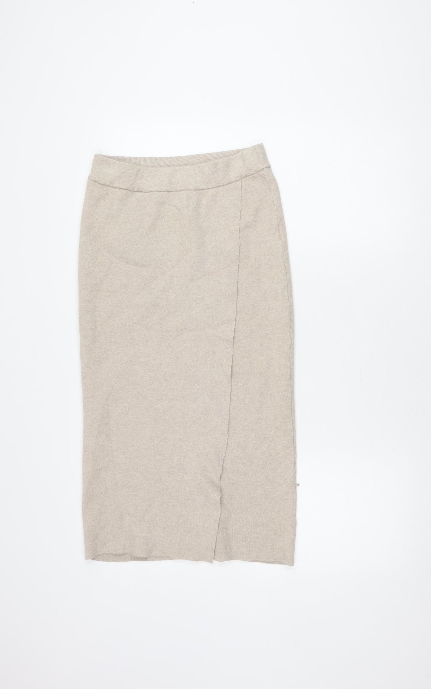 VILA Women's Beige Midi Wrap Skirt Size S