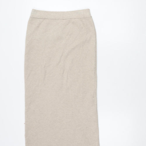 VILA Women's Beige Midi Wrap Skirt Size S