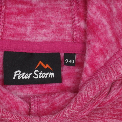 Peter Storm Girls Pink Pullover Hoodie 9-10 Years Fleece