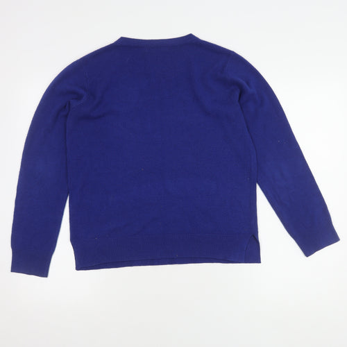 M&S Women's Blue Crew Neck Pullover Jumper Size 12