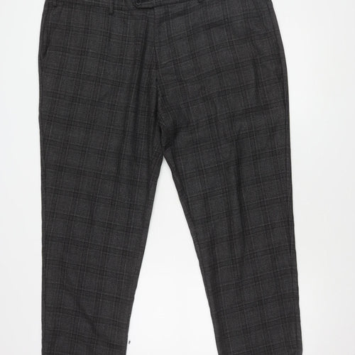 Jacamo Grey Checked Men's Trousers 44R