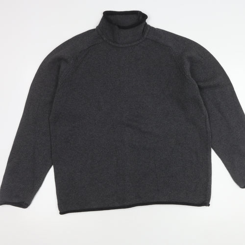Next Men's Large Grey Cotton Jumper, High Neck
