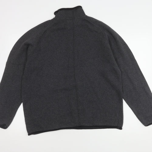 Next Men's Large Grey Cotton Jumper, High Neck