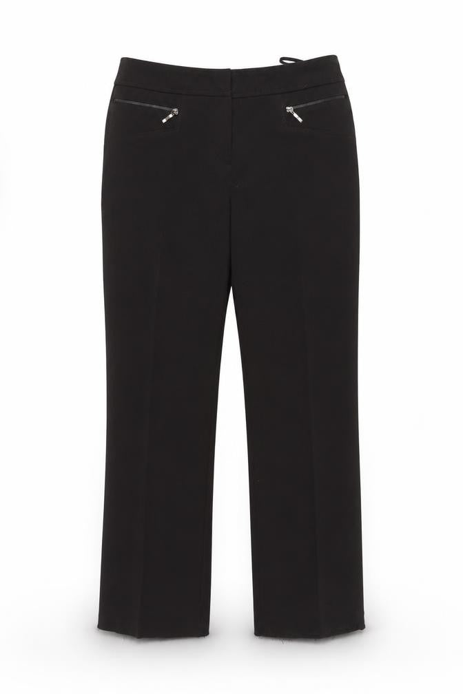Front view of BHS Women's Black Straight Trousers, size 12