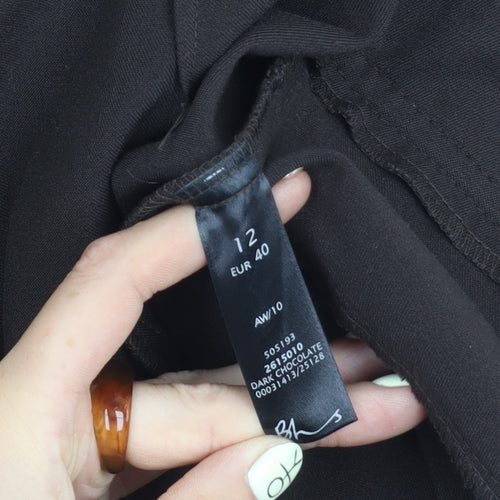 BHS Women's Black Straight Trousers Size 12