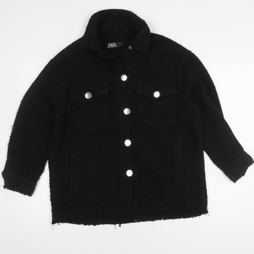 Zara Women's Black Mid-Length Jacket M