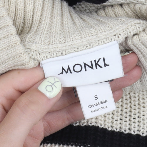 Monki Women's Black Striped Pullover Jumper, Size S