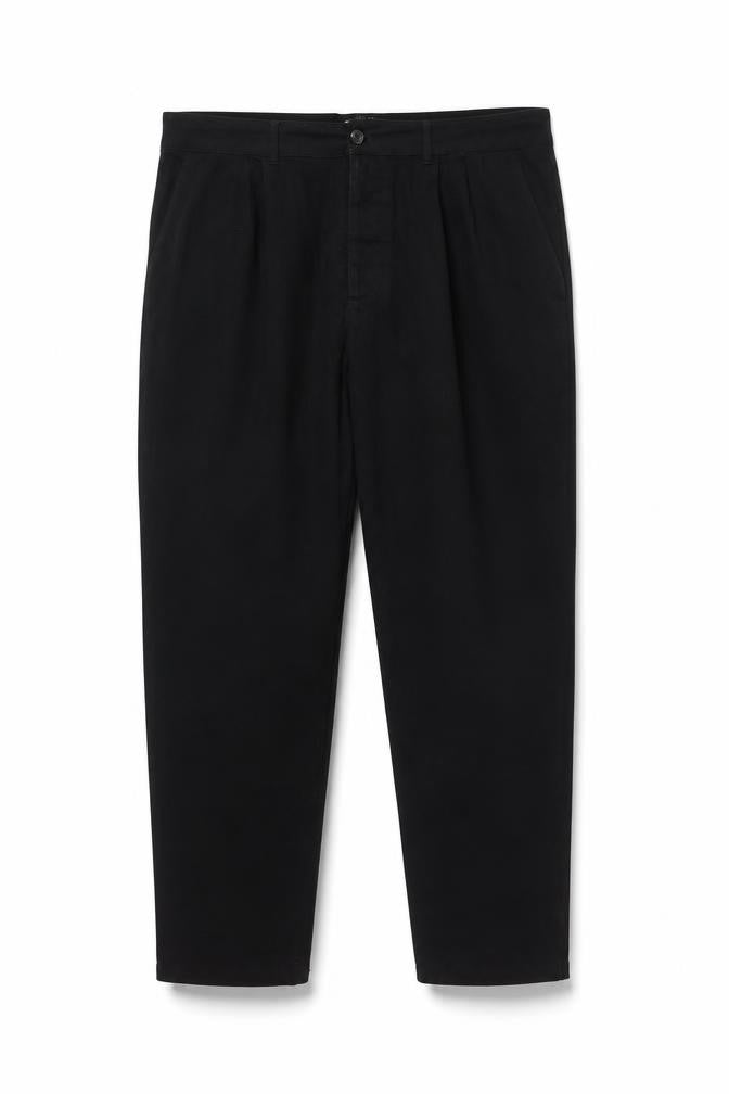Front view of ASOS DESIGN Men's Black Trousers, size XL