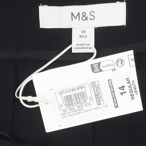 Marks and Spencer Women's Black Pleated Skirt Size 14