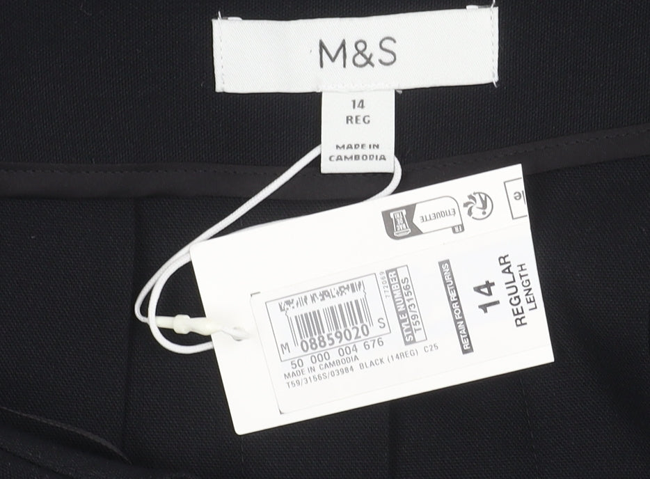 Marks and Spencer Women's Black Pleated Skirt Size 14
