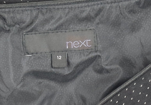 Next Women's Black A-Line Knee Length Skirt, Size 12