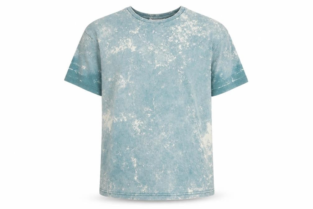 Front view of Topman Blue Graphic Print Crew Neck T-Shirt, Men's Small