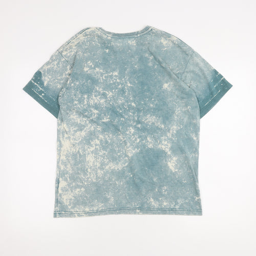 Topman Blue Graphic Print Crew Neck T-Shirt, Men's Small