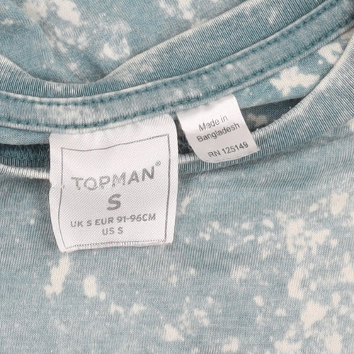 Topman Blue Graphic Print Crew Neck T-Shirt, Men's Small