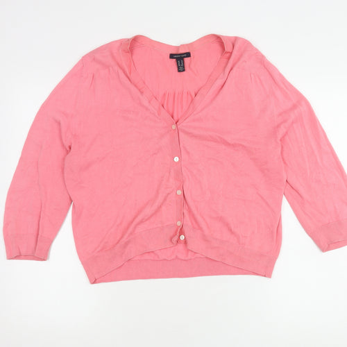 Lands' End Women's Pink XL Cotton Cardigan