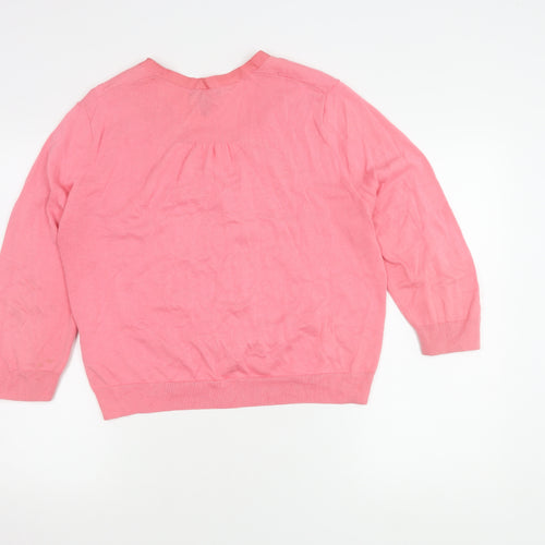 Lands' End Women's Pink XL Cotton Cardigan