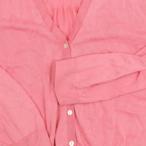 Lands' End Women's Pink XL Cotton Cardigan
