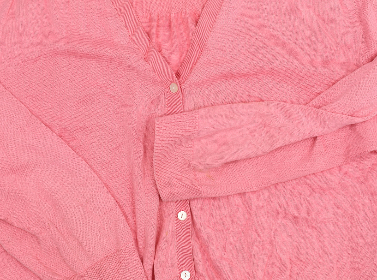 Lands' End Women's Pink XL Cotton Cardigan
