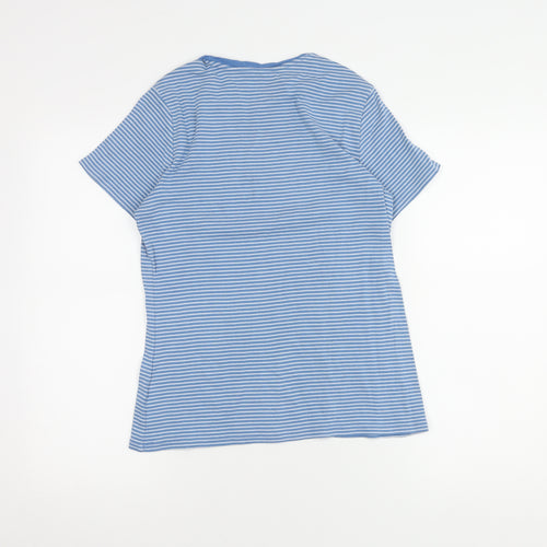 John Lewis Women's Blue Striped T-Shirt, Size 12
