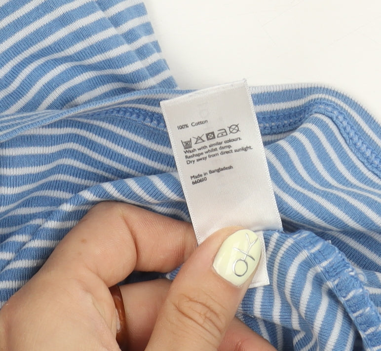 John Lewis Women's Blue Striped T-Shirt, Size 12